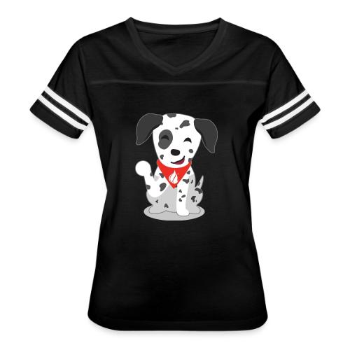 Sparky waving - Women's V-Neck Football Tee
