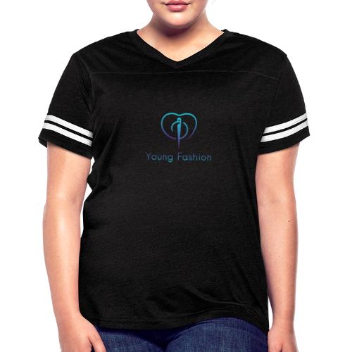 Young Fashion - Women's V-Neck Football Tee