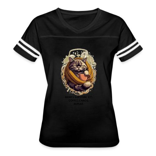 Powered by Sarcasm Cat Tee - Women's V-Neck Football Tee