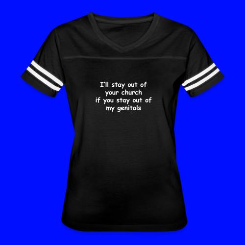 Church - Genitals - Women's V-Neck Football Tee