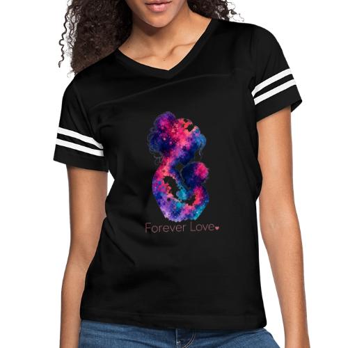 Forever Love-Vibrant Watercolor Mother-Child - Women's V-Neck Football Tee