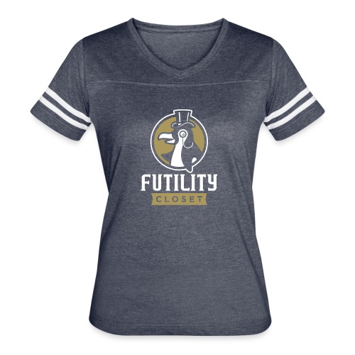 Futility Closet Logo - Reversed - Women's V-Neck Football Tee