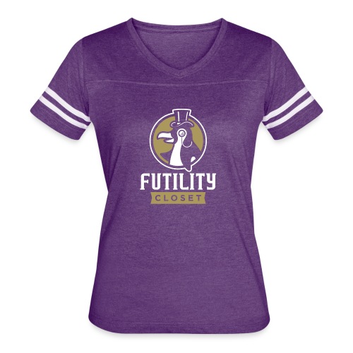 Futility Closet Logo - Reversed - Women's V-Neck Football Tee