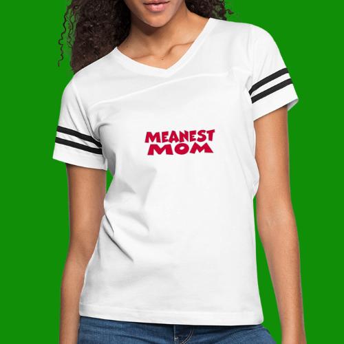 Meanest Mom - Women's V-Neck Football Tee