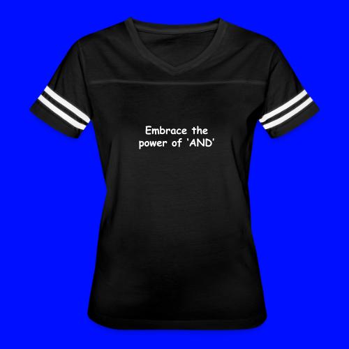 The Power Of And - Women's V-Neck Football Tee