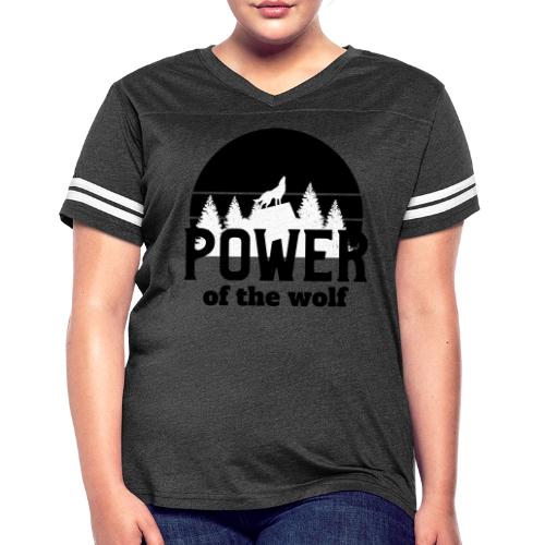 Power Of The Wolf - Women's V-Neck Football Tee