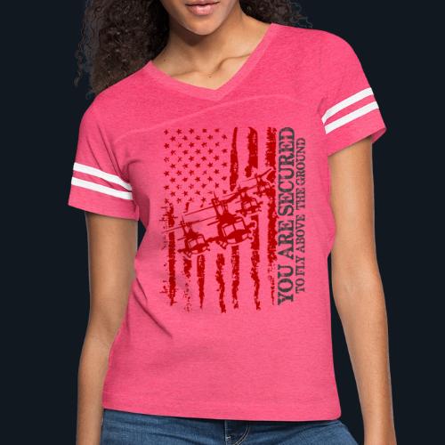 You are Secured To Fly Above The Ground - Women's V-Neck Football Tee
