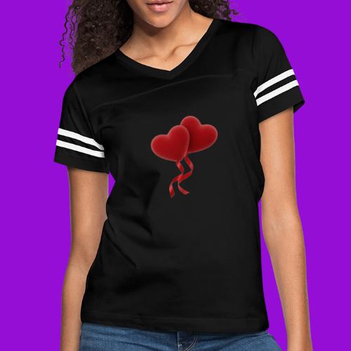 Two hearts together - Women's V-Neck Football Tee