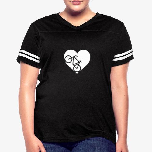 heart_bicycle_cutout - Women's V-Neck Football Tee