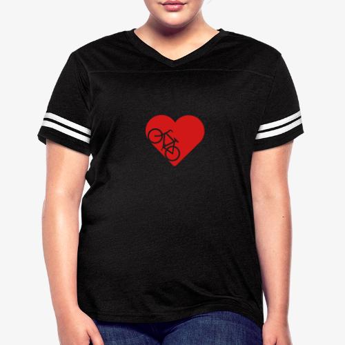Bike in heart - Women's V-Neck Football Tee