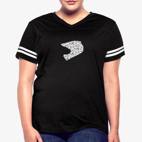 Floral Helmet - Women's V-Neck Football Tee