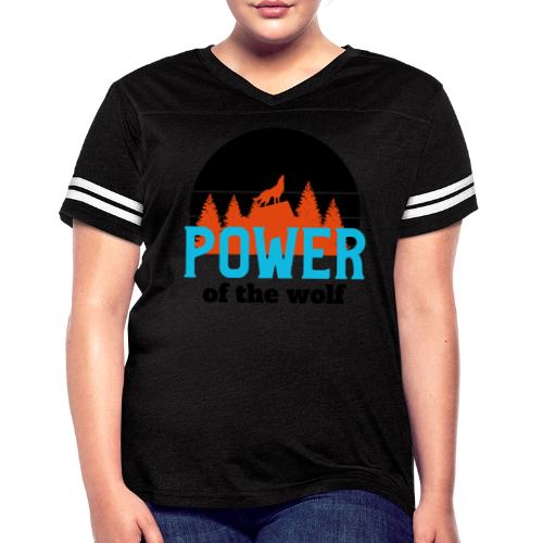 Power Of The Wolf - Women's V-Neck Football Tee