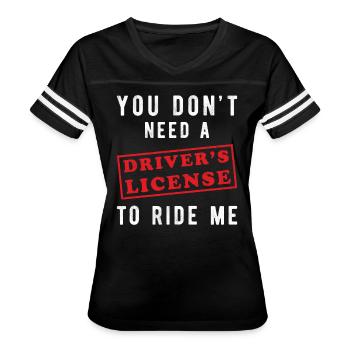 Kinky Sayings Sexy Sex Rough Humor - Women's V-Neck Football Tee - black/white - Front - Danielle (179cm)