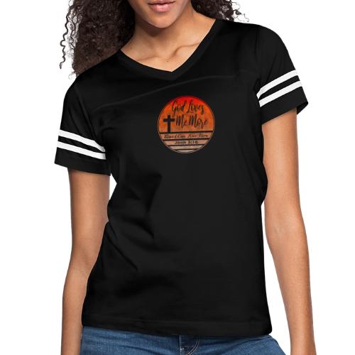 God Loves Me More Shirt – John 3:16 Christian - Women's V-Neck Football Tee