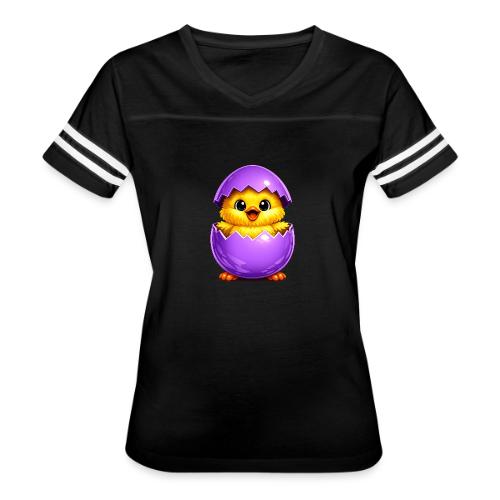 Easter Chick Purple - Women's V-Neck Football Tee