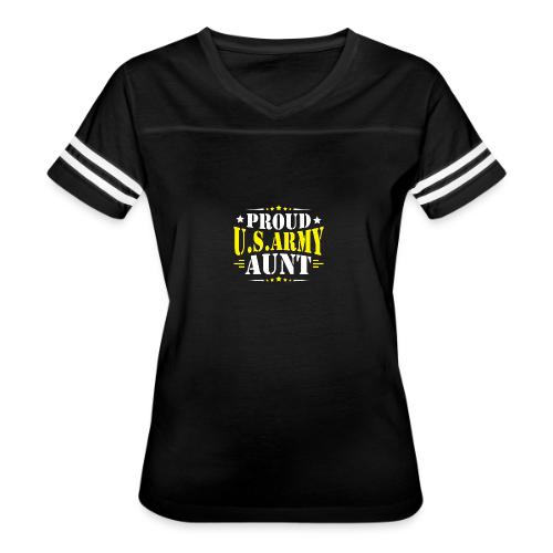 Proud USA army Aunt - Women's V-Neck Football Tee