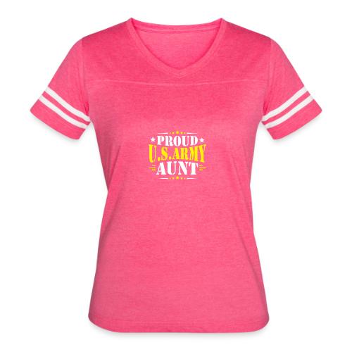 Proud USA army Aunt - Women's V-Neck Football Tee