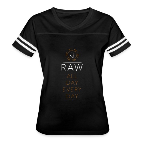 For the RAW Shooter - Women's V-Neck Football Tee