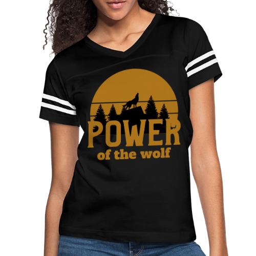 Power Of The Wolf - Women's V-Neck Football Tee
