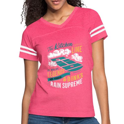 Fear the Dinker: Conquer the Kitchen - Women's V-Neck Football Tee
