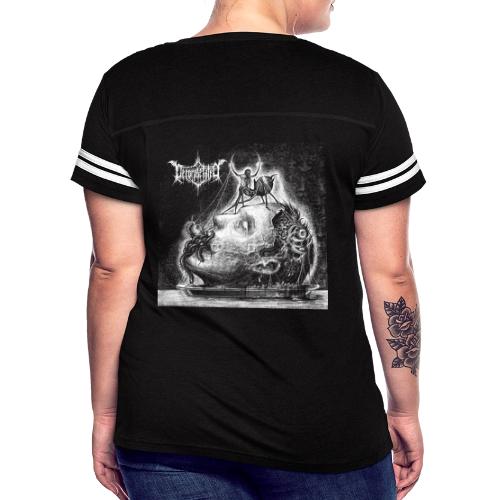 Decorpsetated - Human Words album cover, white - Women's V-Neck Football Tee