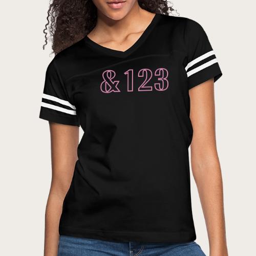 Hustle &123 Outline - Women's V-Neck Football Tee