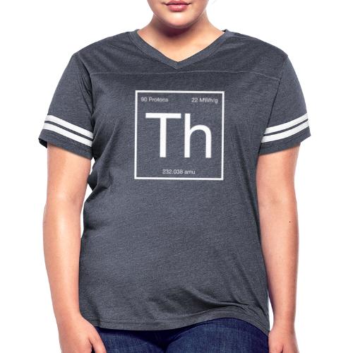 Thorium. Double-sided design. White text. - Women's V-Neck Football Tee