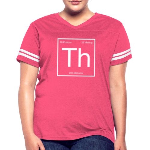 Thorium. Double-sided design. White text. - Women's V-Neck Football Tee
