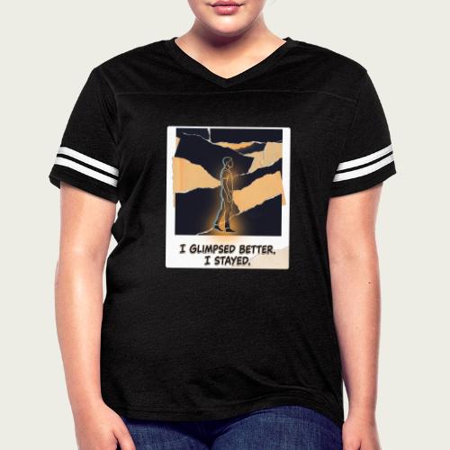 Recovery Mantra I glimpsed better. I stayed. - Women's V-Neck Football Tee
