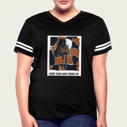 Recovery Mantra More than what broke me - Women's V-Neck Football Tee