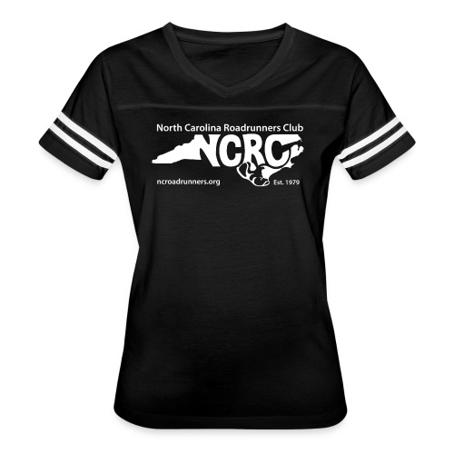 NCRC White Logo1 - Women's V-Neck Football Tee