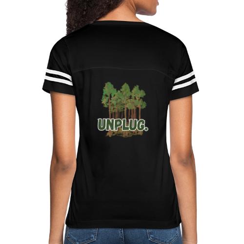 Unplug Series 4 - Women's V-Neck Football Tee