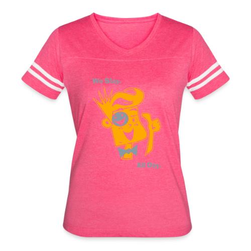 We Slay All Day Shiny Shirt Metallic Silver & Gold - Women's V-Neck Football Tee