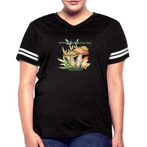 Unplug Series with Logo - Women's V-Neck Football Tee
