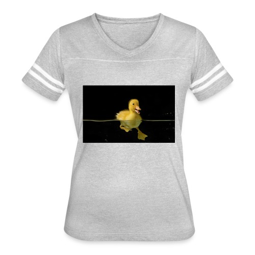 Lonely duckling water black background 1920x1200 - Women's V-Neck Football Tee