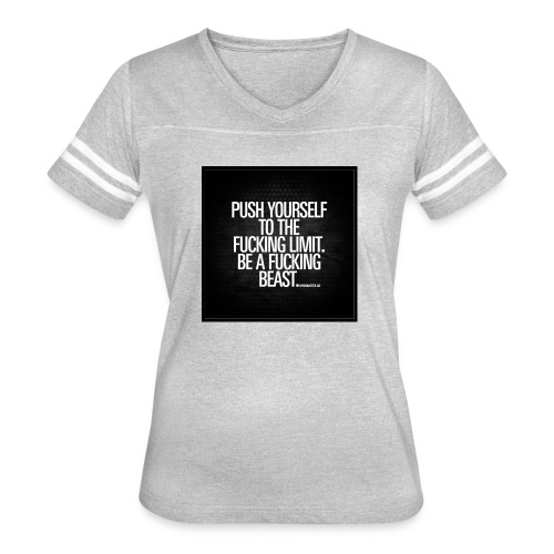 push yourself to the fucking limit gymquotes - Women's V-Neck Football Tee