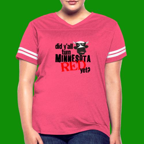 Turn Minnesota Red - Women's V-Neck Football Tee