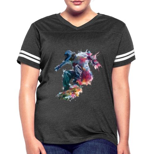 Skateboarding: Ride the Colors - Women's V-Neck Football Tee