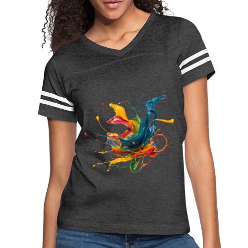 Chromatic Flow - Women's V-Neck Football Tee
