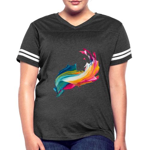 Spectrum Stream - Women's V-Neck Football Tee
