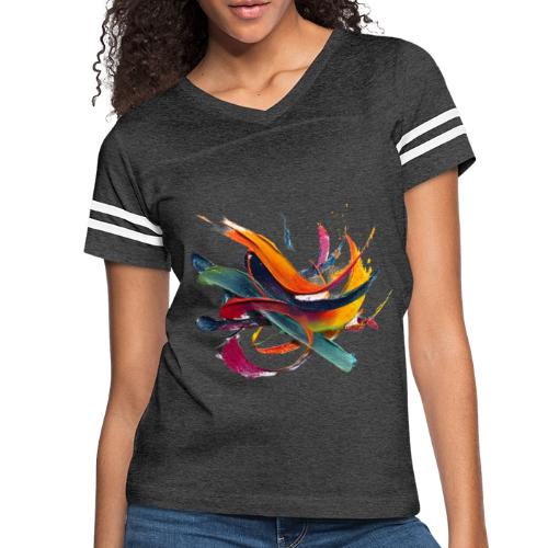 Colorful Waves - Women's V-Neck Football Tee