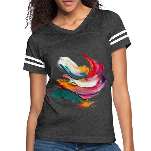 Colorful brushstrokes - Women's V-Neck Football Tee