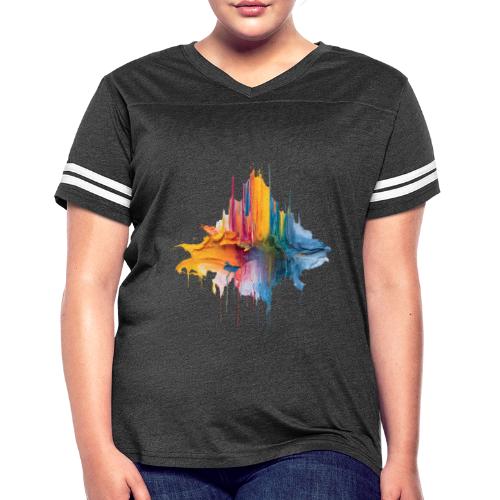 Impasto Spectrum - Women's V-Neck Football Tee
