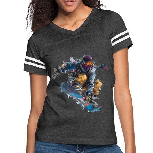 Snowboarding: Splash of Speed - Women's V-Neck Football Tee