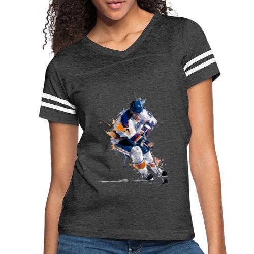 Hockey: Icy Streaks - Women's V-Neck Football Tee
