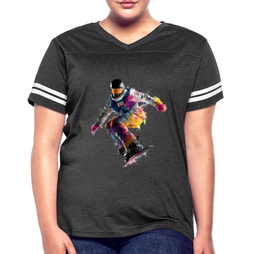 Snowboarding: Frozen Palette - Women's V-Neck Football Tee