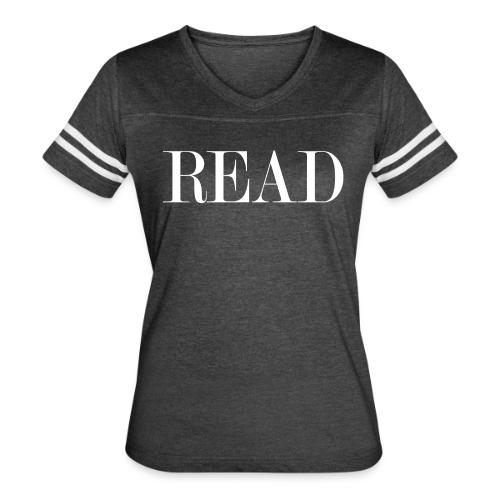 READ - Women's V-Neck Football Tee