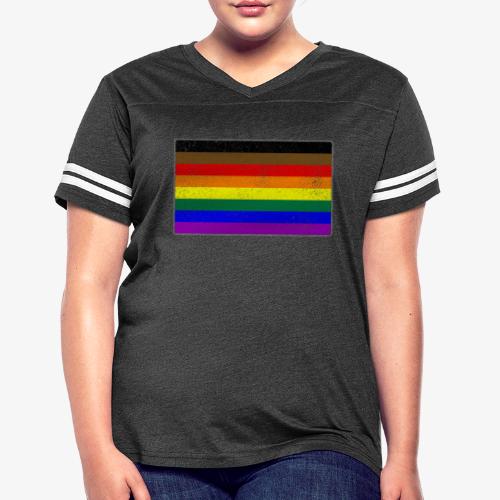 Distressed Philly LGBTQ Gay Pride Flag - Women's Vintage Sports T-Shirt