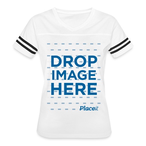 DROP IMAGE HERE - Placeit Design - Women's V-Neck Football Tee