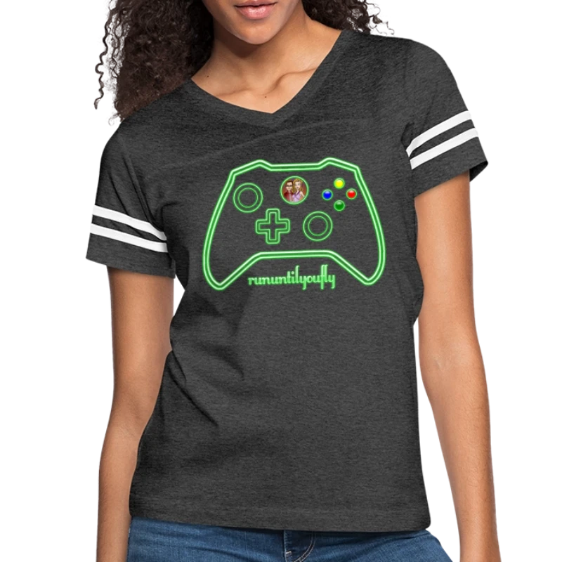 rununtilyoufly green controller - Women's Vintage Sports T-Shirt